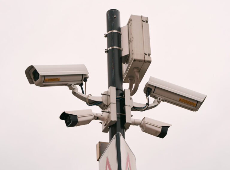 Outdoor security camera. IP CCTV camera installs by having a waterproof cover to protect the camera with a home security system concept.